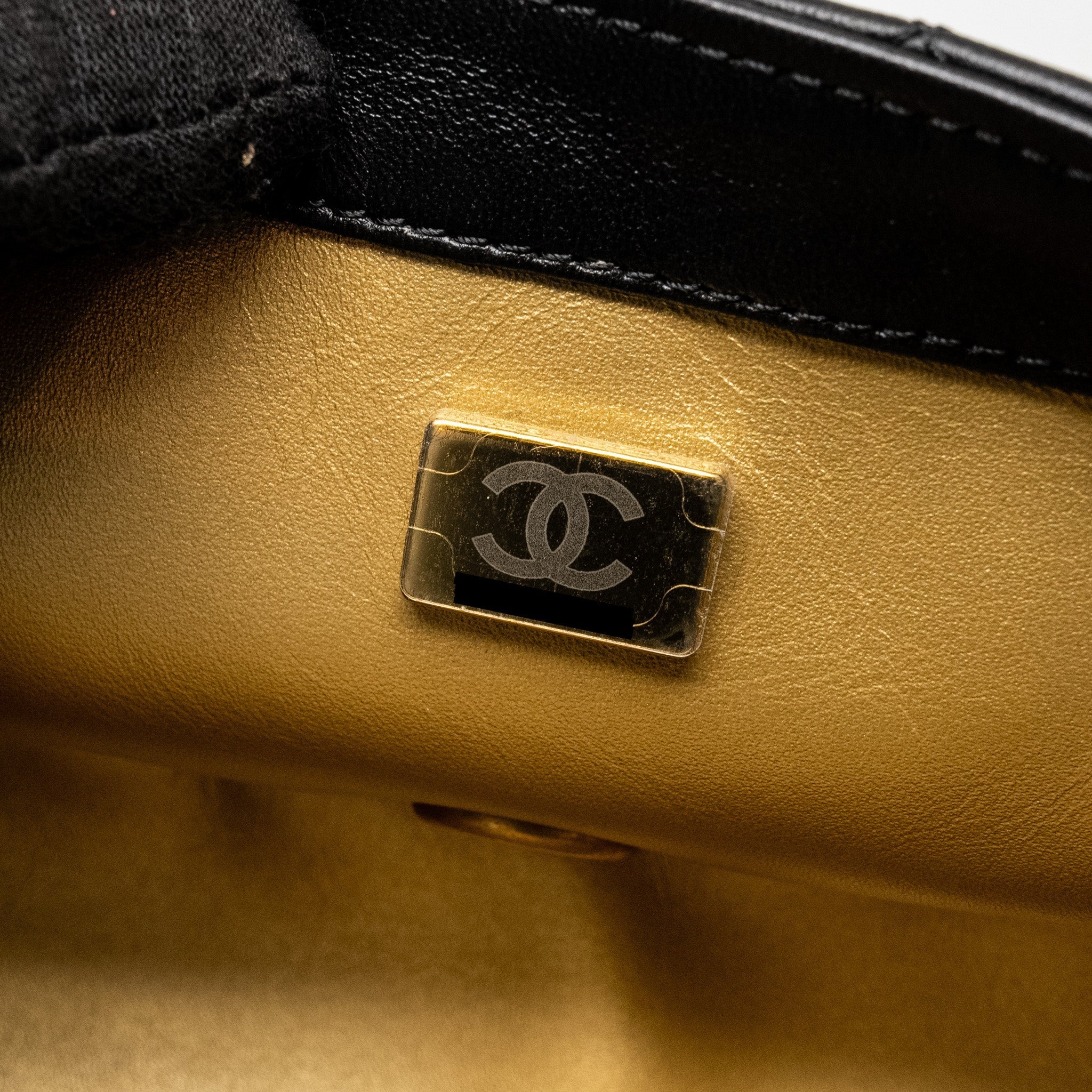 Chanel Pearl Crush Mini Rectangular Flap Bag Lambskin BLACK  (Microchip)