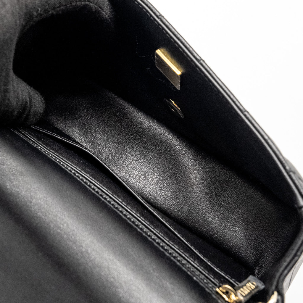 Chanel Mini Rectangular Flap Bag Lambskin Black L (microchip)