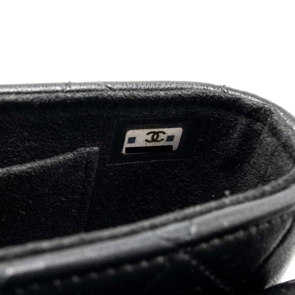 Chanel 22A Phone Case/Mini Wallet on Chain Lambskin Black L (Microchip)