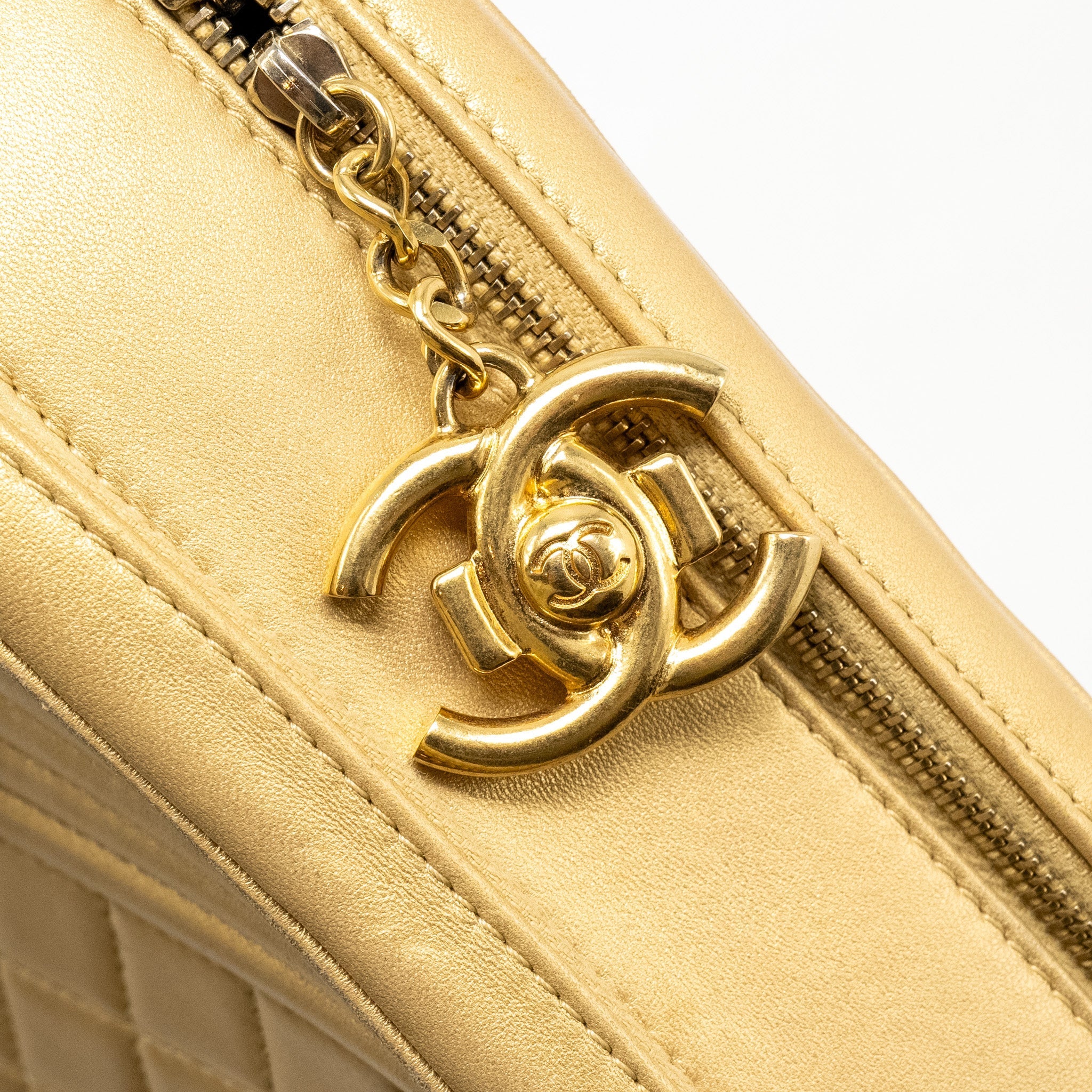 Chanel Coco Boy Camera Bag Lambskin Gold
