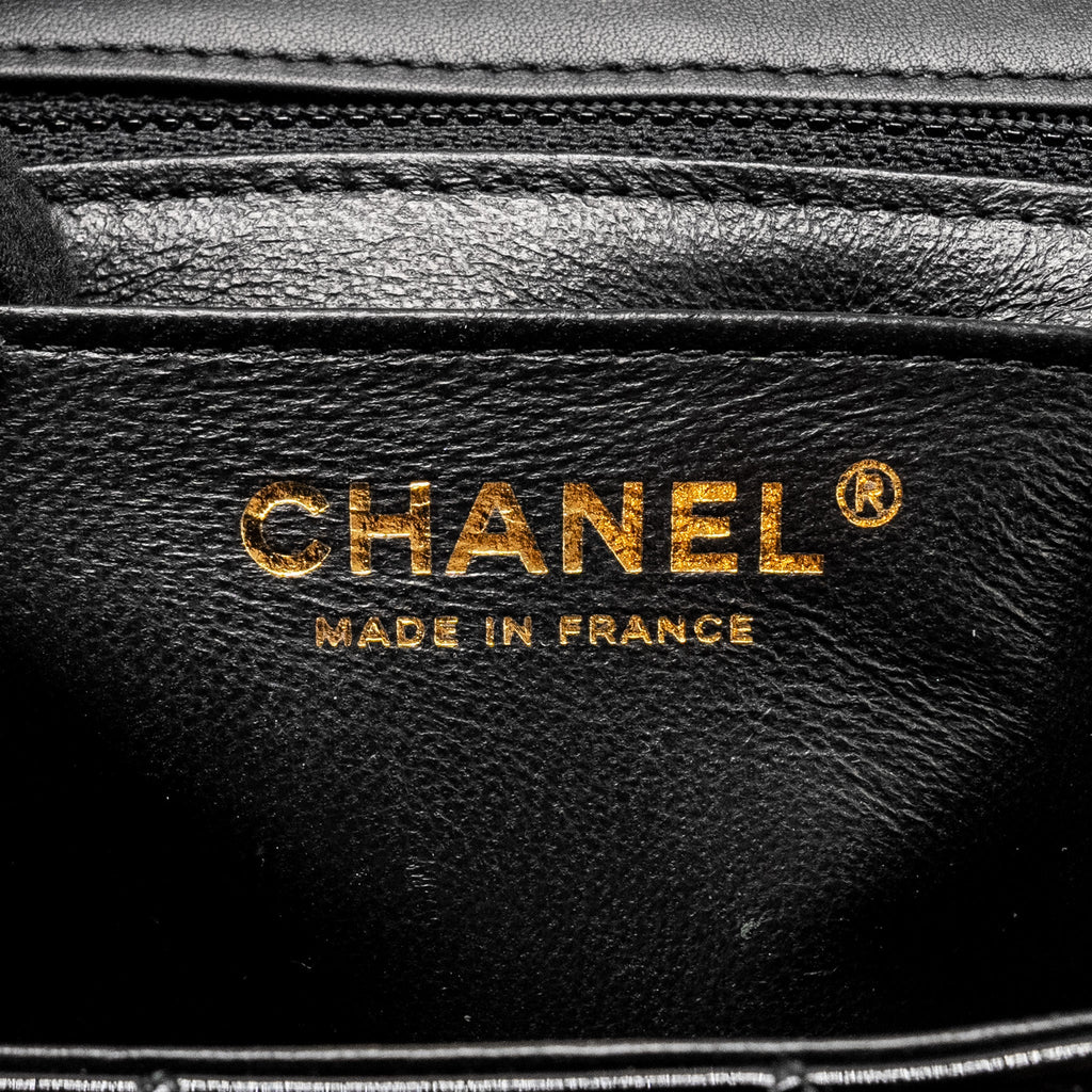 Chanel Mini Rectangular Flap Bag Patent Black L