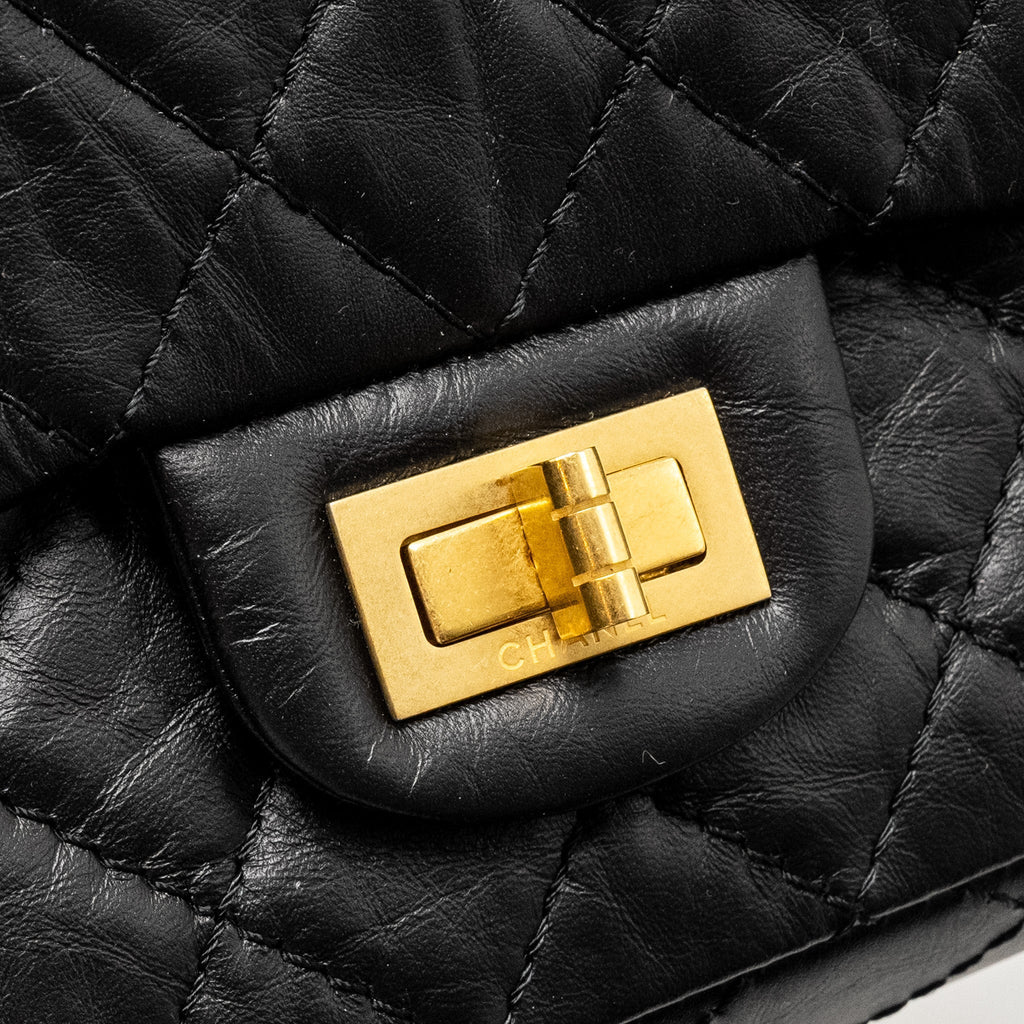 Chanel Mini 2.55 Reissue Aged Calfskin BLACK  (Microchip)