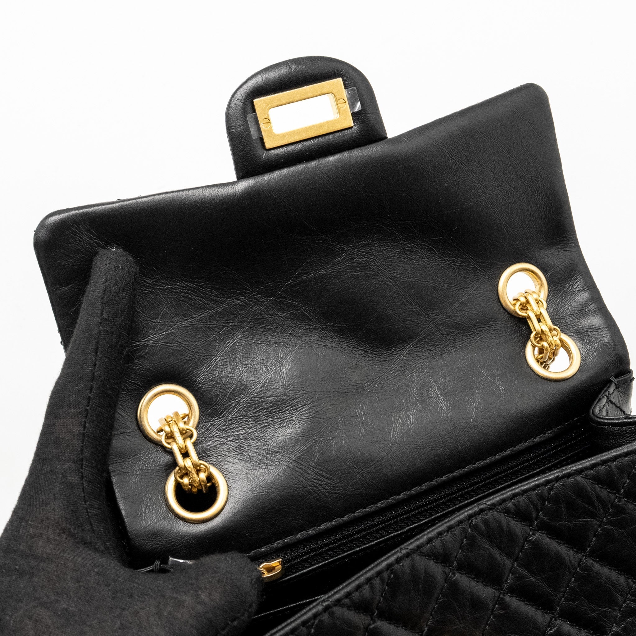Chanel Mini 2.55 Reissue Aged Calfskin BLACK  (Microchip)
