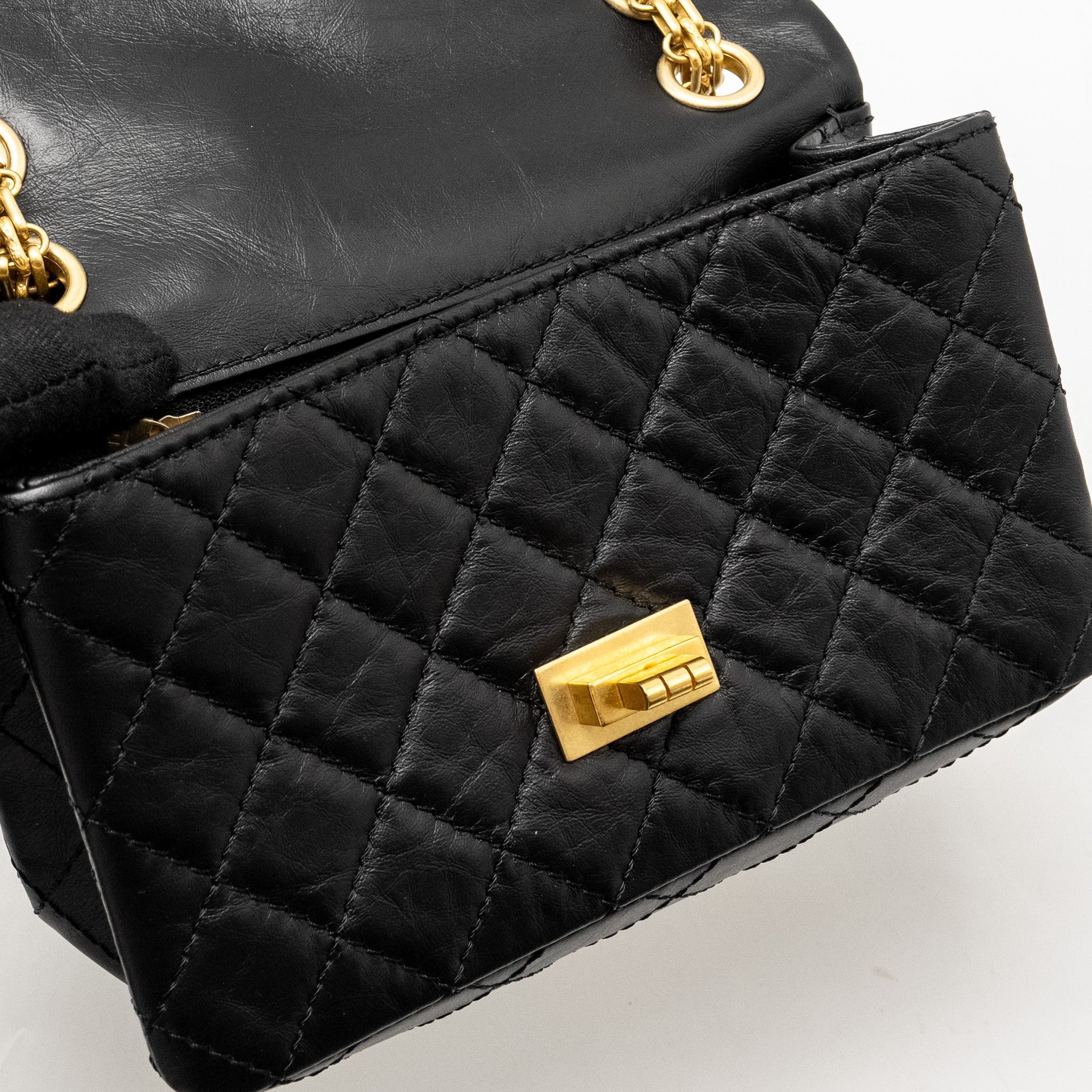 Chanel Mini 2.55 Reissue Aged Calfskin BLACK  (Microchip)