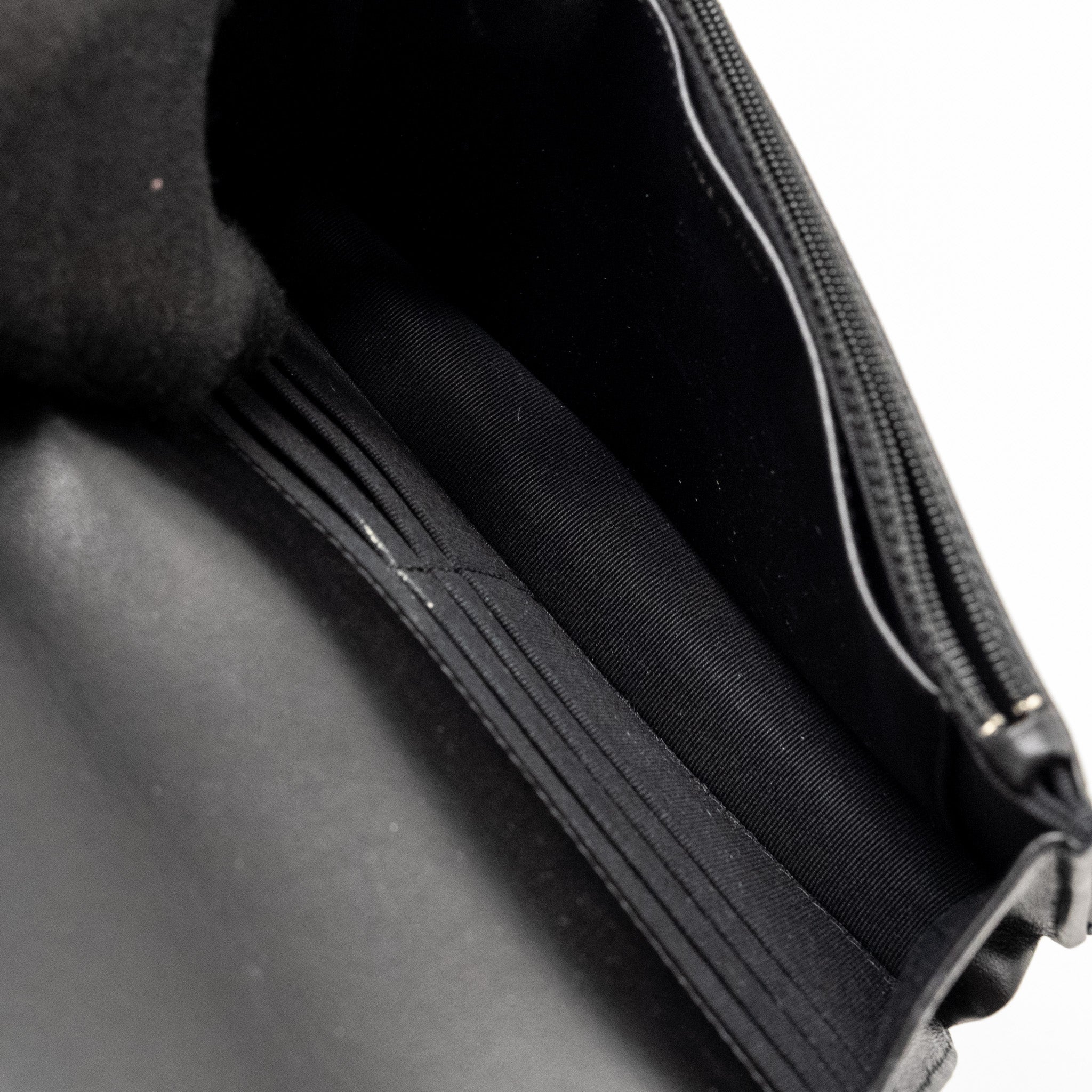 Chanel Wallet On Chain with Pearl Chain Lambskin Black L (Microchip)