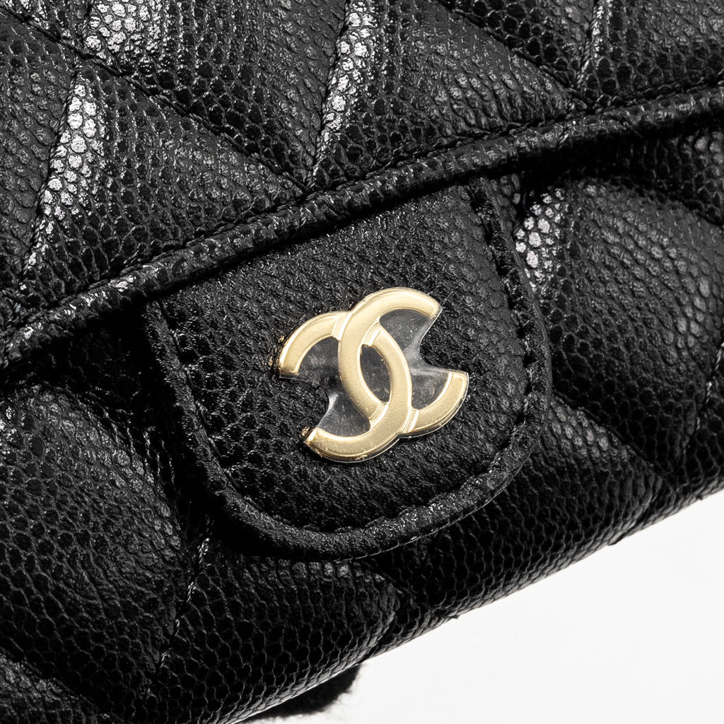 Chanel Classic Flap Key Holder Caviar Black L (Microchip)