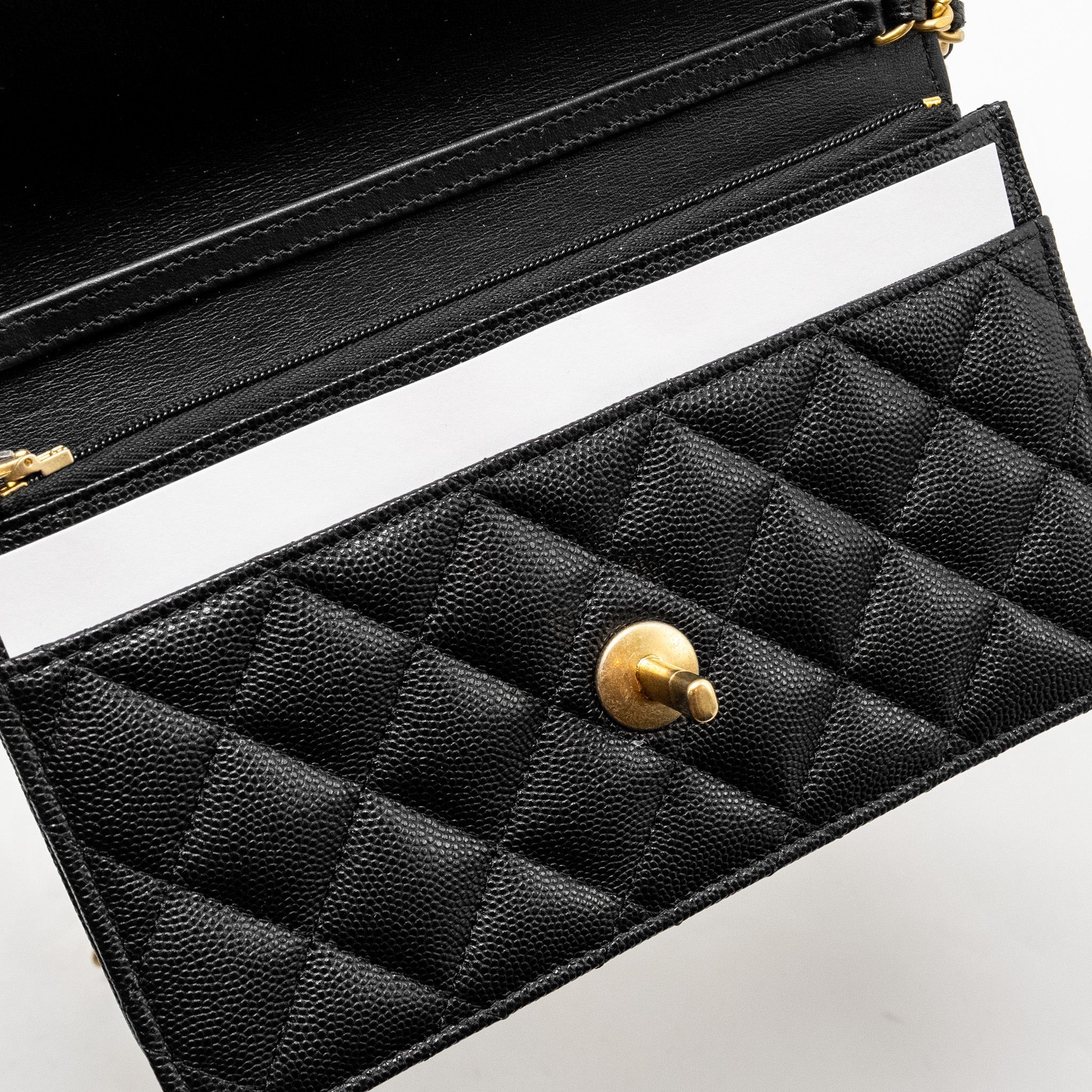 Chanel Camellia Wallet on chain Caviar Black  (Microchip)