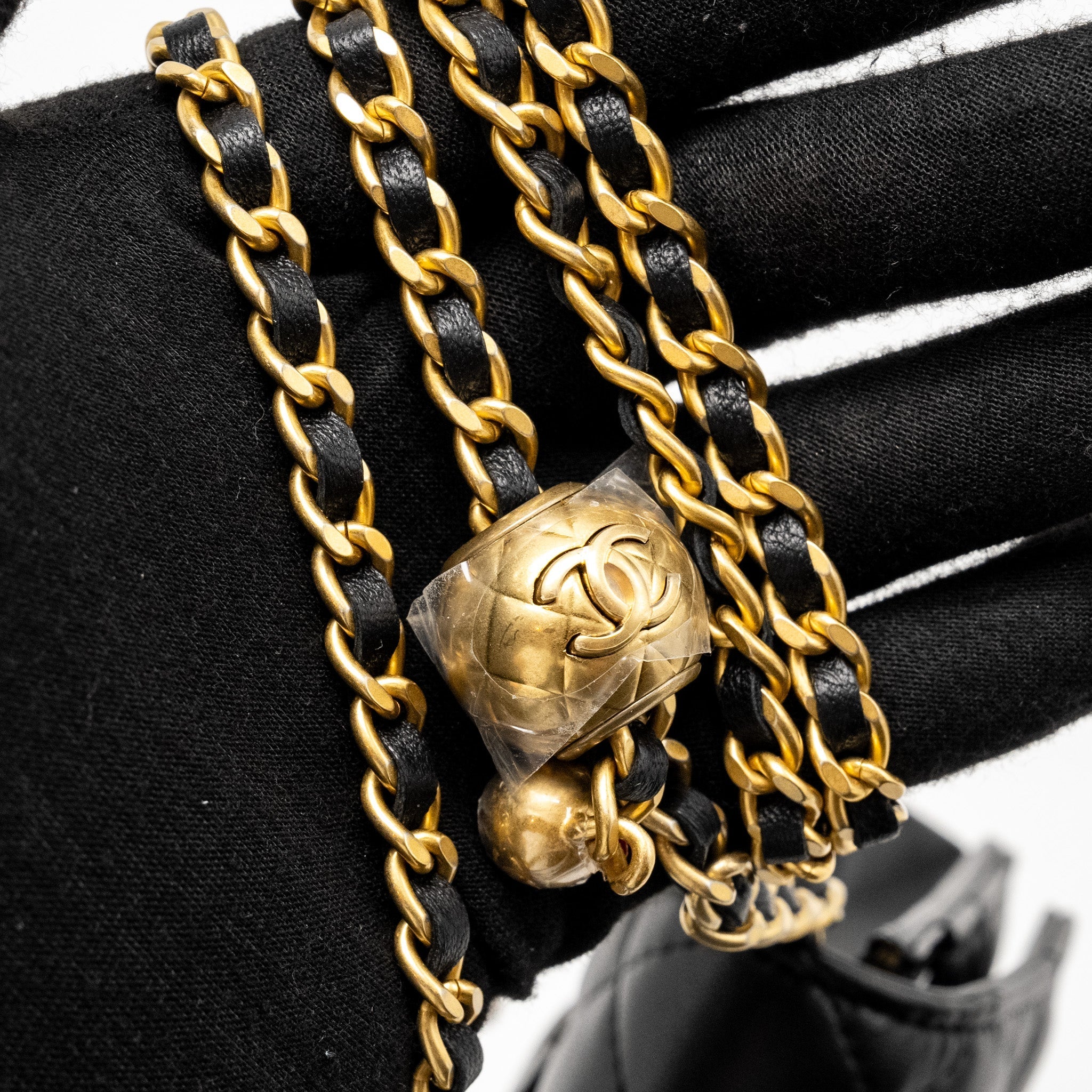 Chanel Pearl Crush Wallet On Chain Lambskin Black  (Microchip)