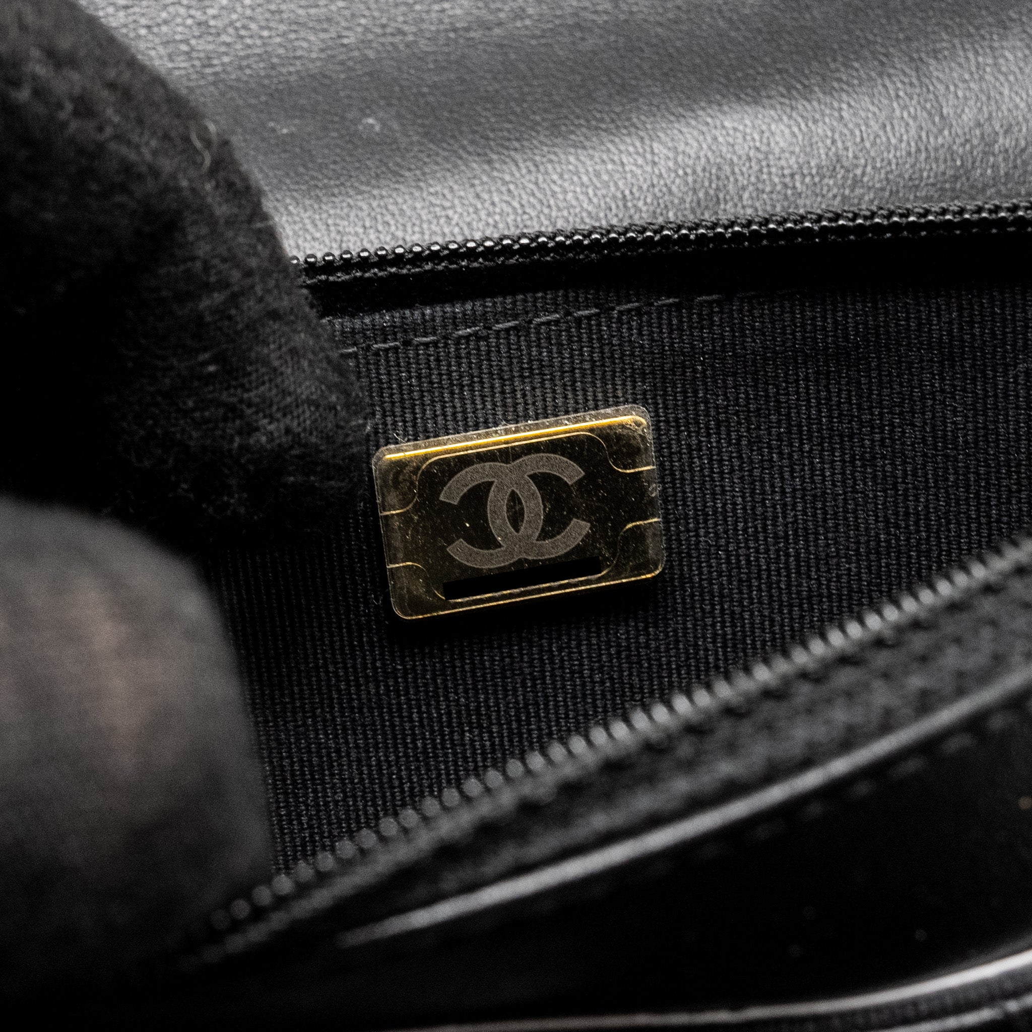 Chanel Pearl Chain Wallet On Chain Lambskin Black L(microchip)