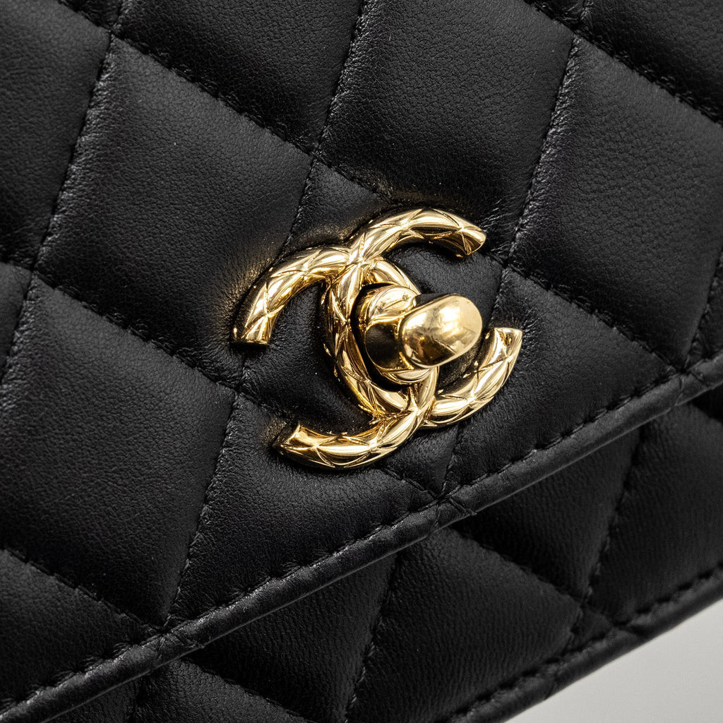 Chanel Trendy CC wallet on Chain lambskin black L (microchip)