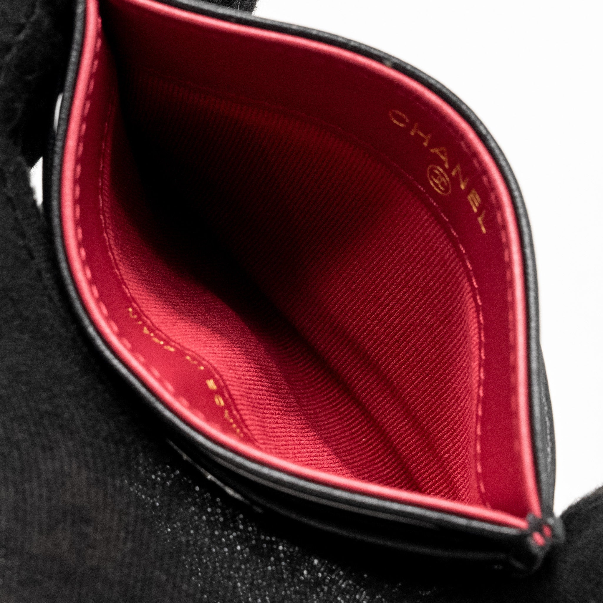 Chanel 19 Card Holder Lambskin Black  (Microchip)