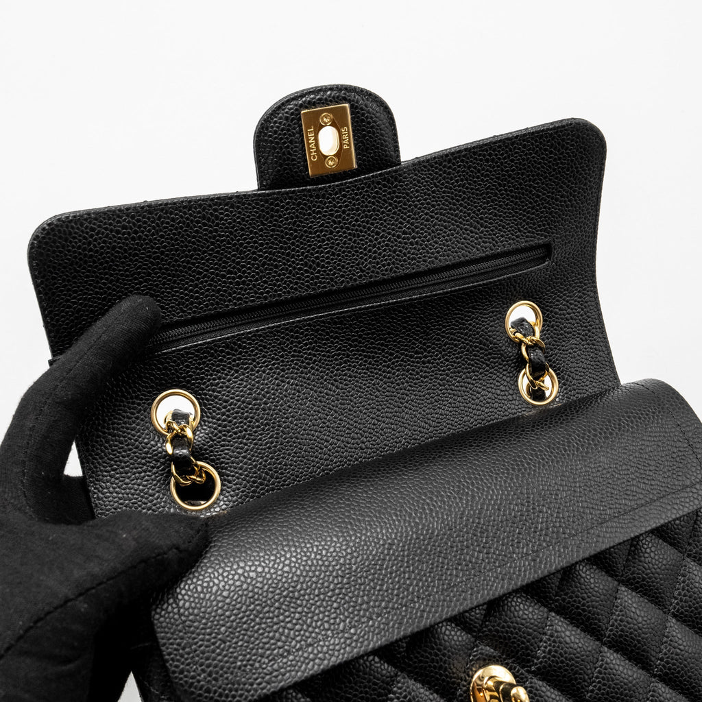 Chanel Small Classic Double Flap Bag Caviar Black (microchip)