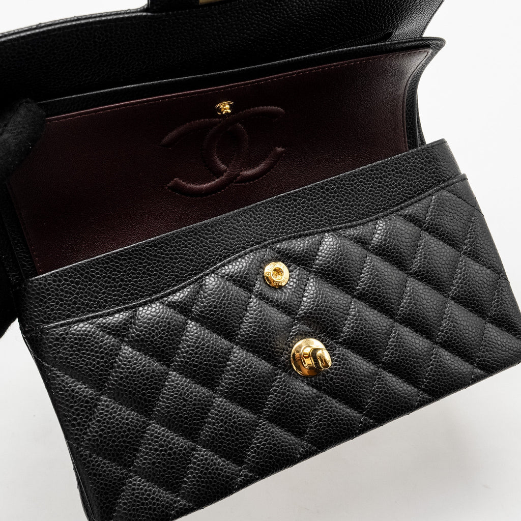Chanel Small Classic Double Flap Bag Caviar Black (microchip)