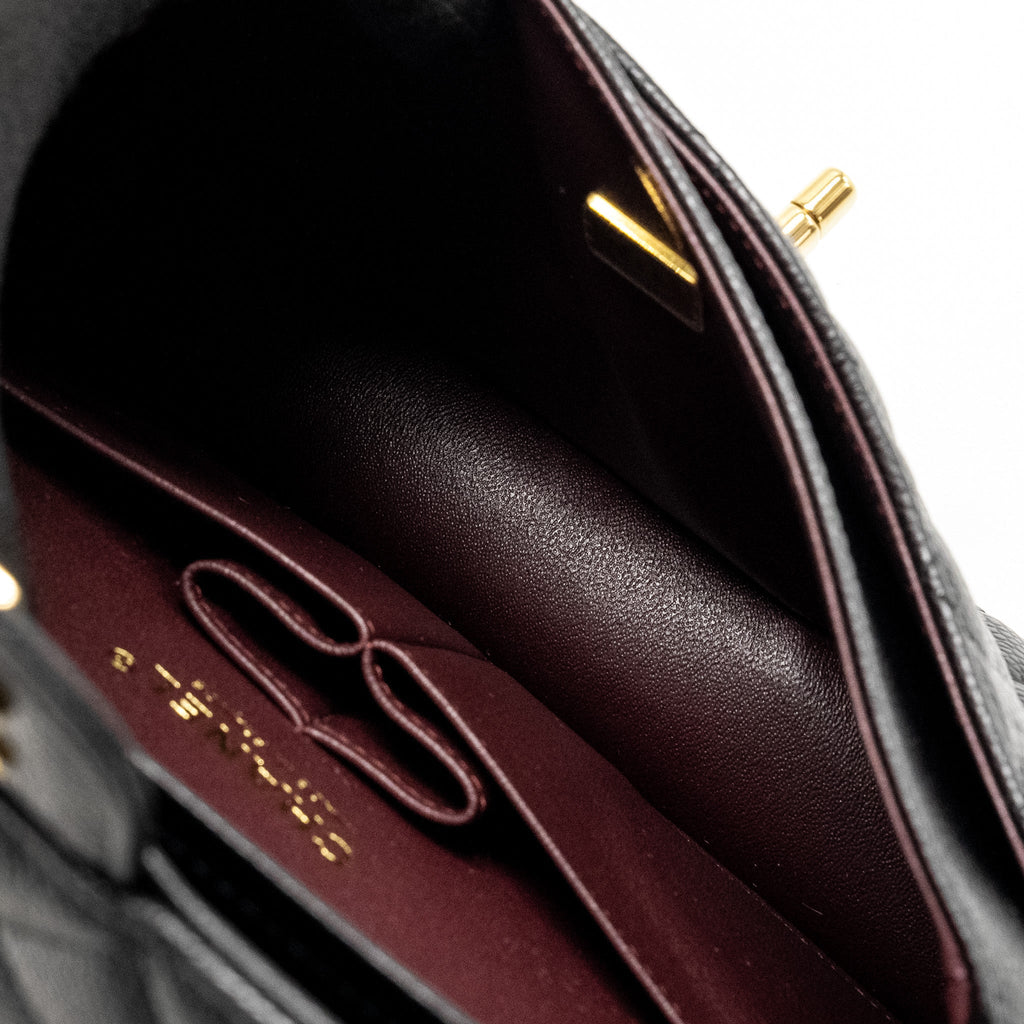 Chanel Small Classic Double Flap Bag Caviar Black (microchip)