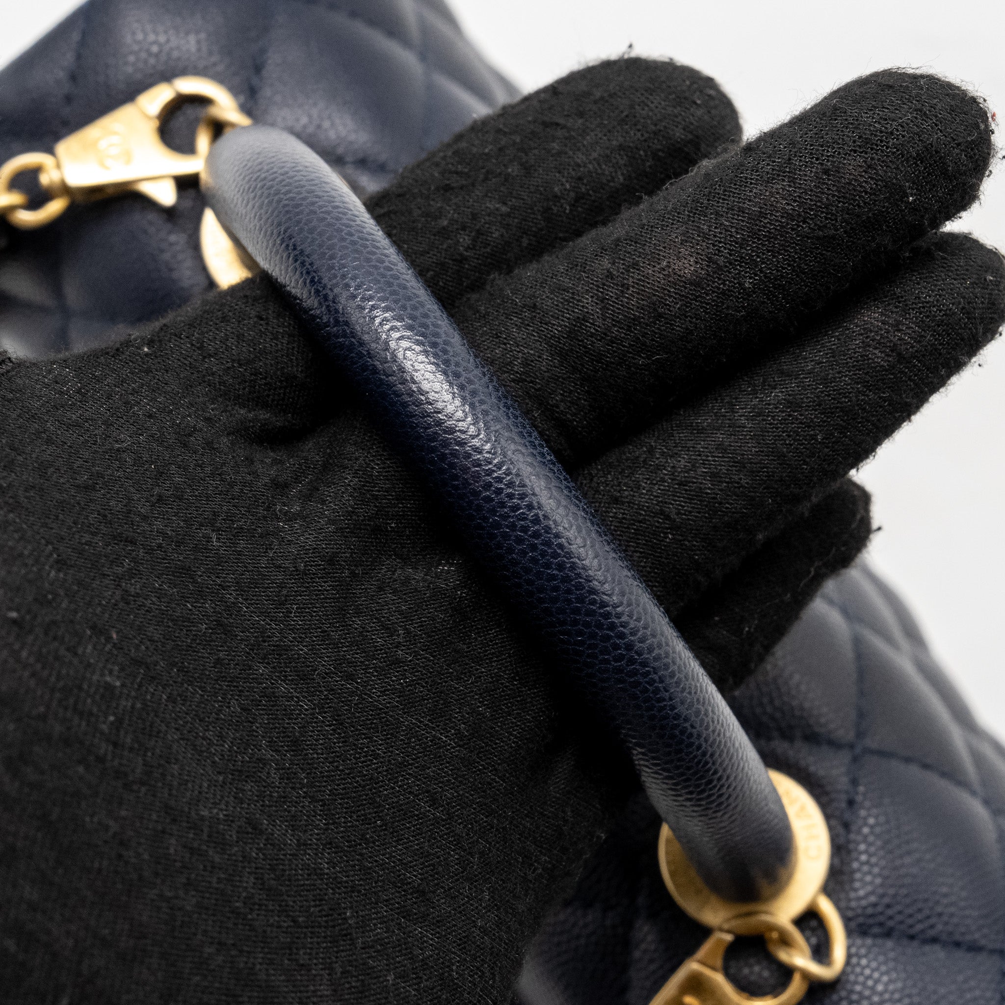 Chanel Small Coco Handle Caviar Navy