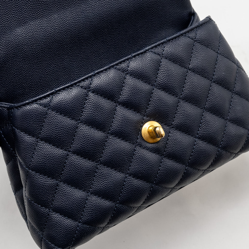 Chanel Small Coco Handle Caviar Navy