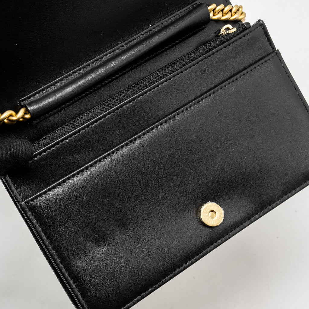 Chanel Boy Wallet on Chain caviar black  (Microchip)