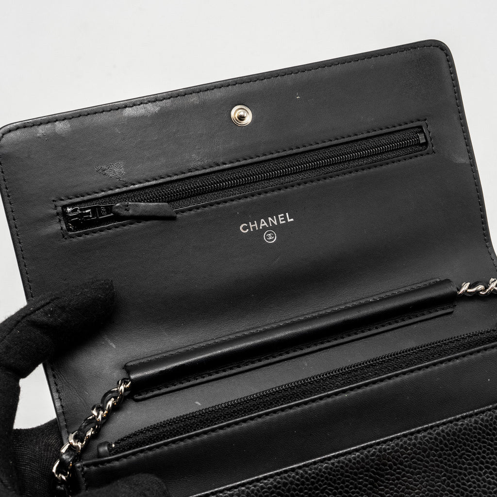 CHANEL Timeless Wallet On Chain Caviar Black