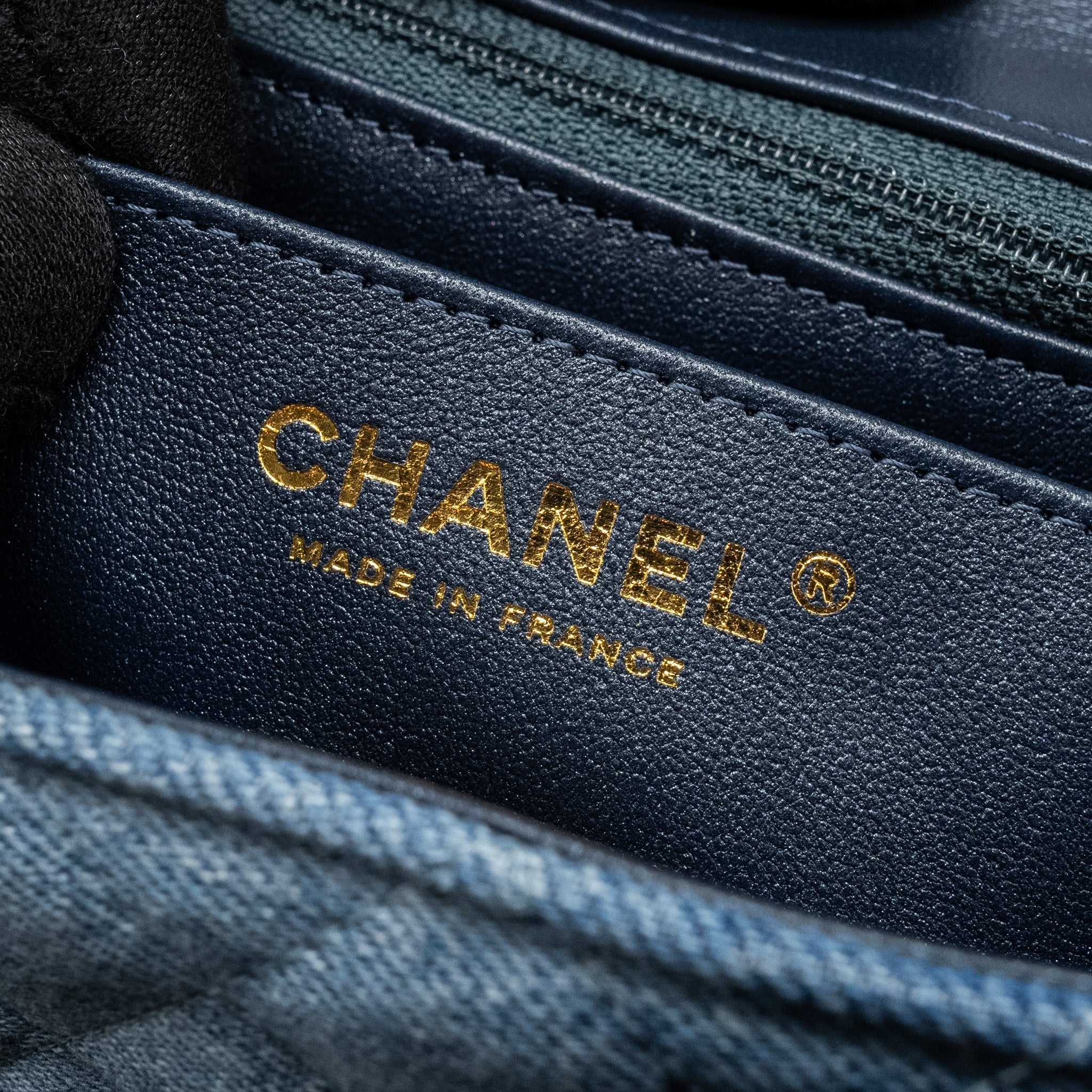 CHANEL 24S Mini Rectangular Flap Bag Denim Blue  (Microchip)
