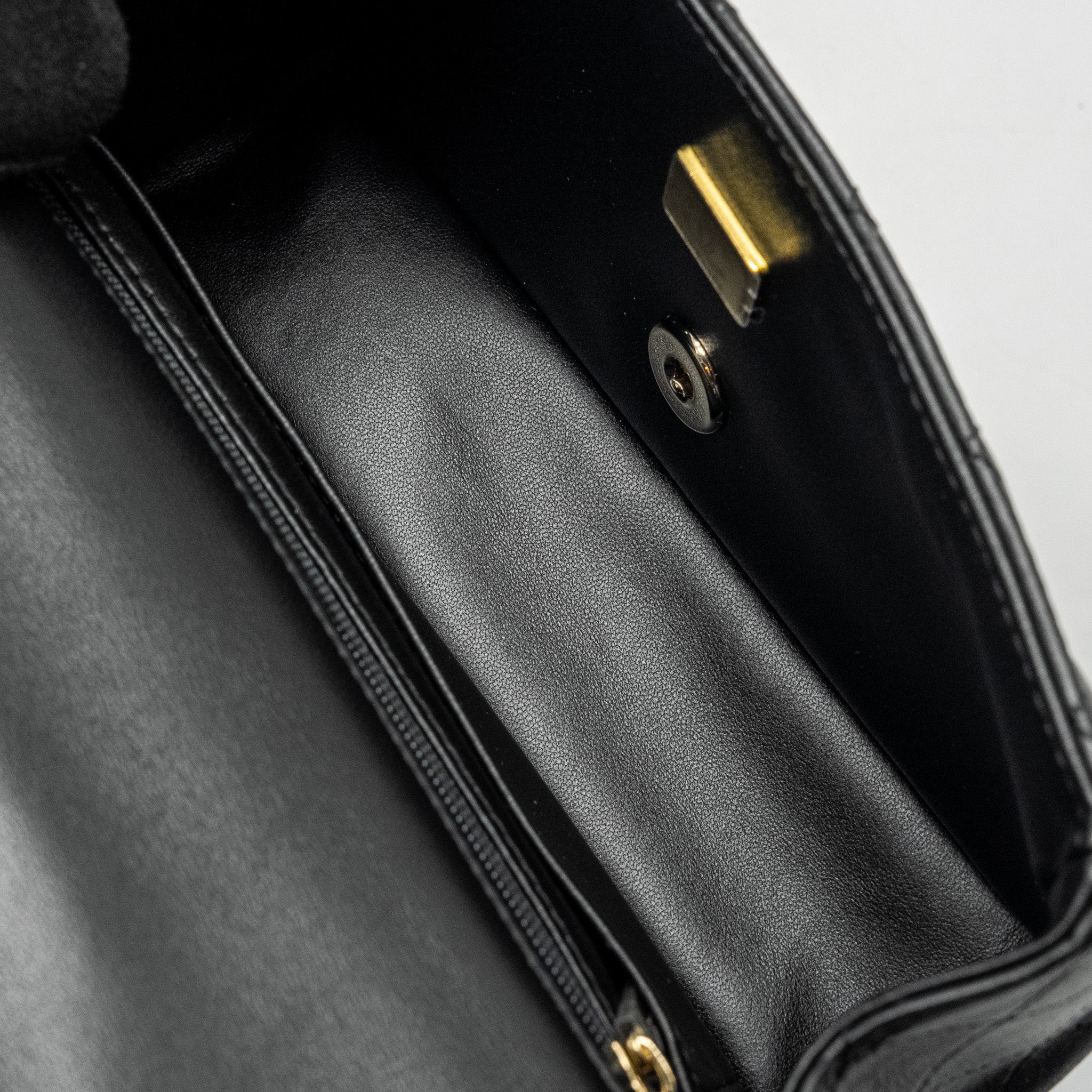 CHANEL Top Handle Mini Rectangular Flap Bag Lambskin Black L (microchip)