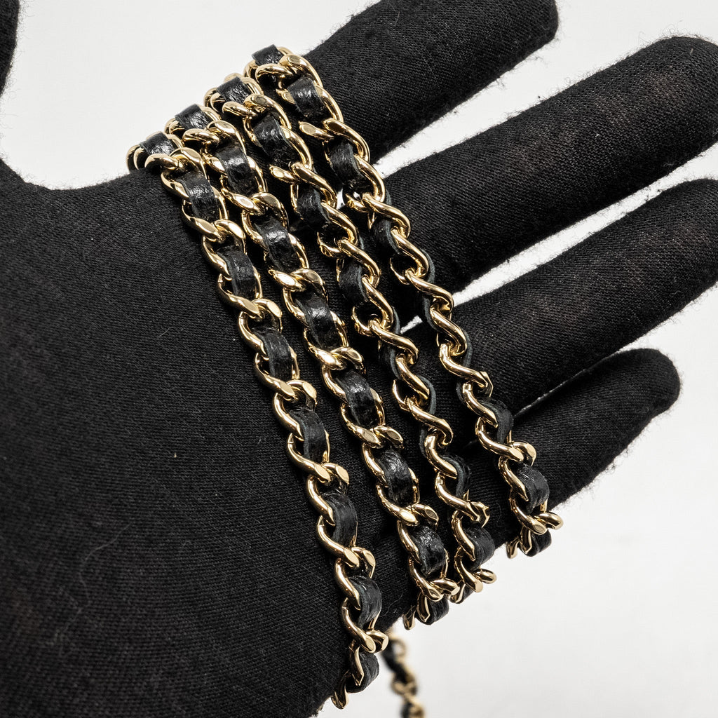 Chanel Quilted Evening Box Bag Caviar Black L (Microchip)