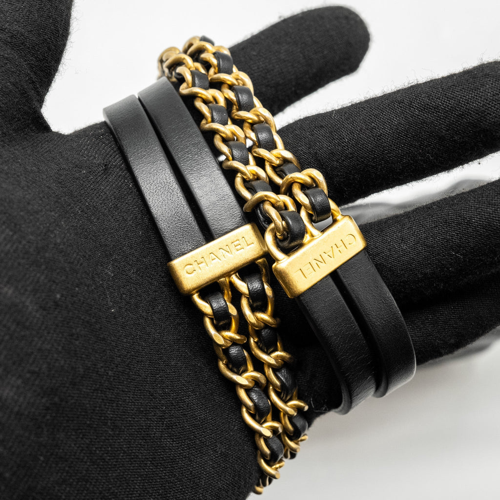 Chanel 23B Detail Chains Quilted Flap Bag Lambskin Black (Microchip)