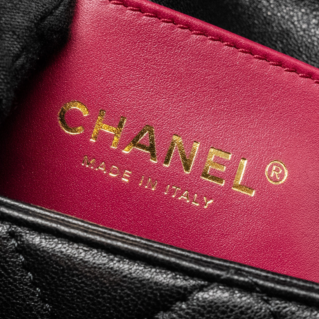Chanel 23B Detail Chains Quilted Flap Bag Lambskin Black (Microchip)