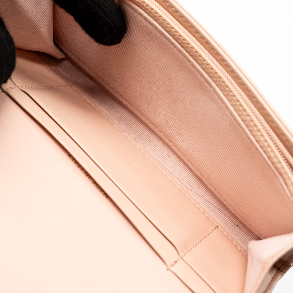 Chanel 19 Long Flap Wallet Lambskin Pink  (Microchip)