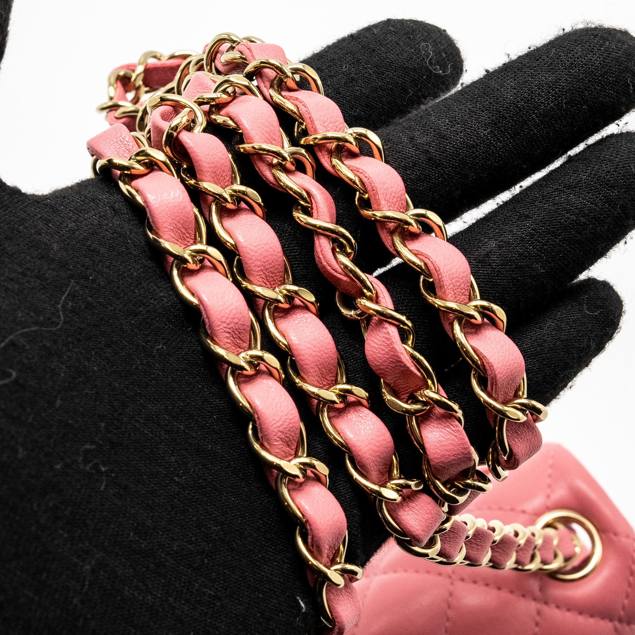 Chanel Mini Square Flap Bag Lambskin PInk L (Microchip)