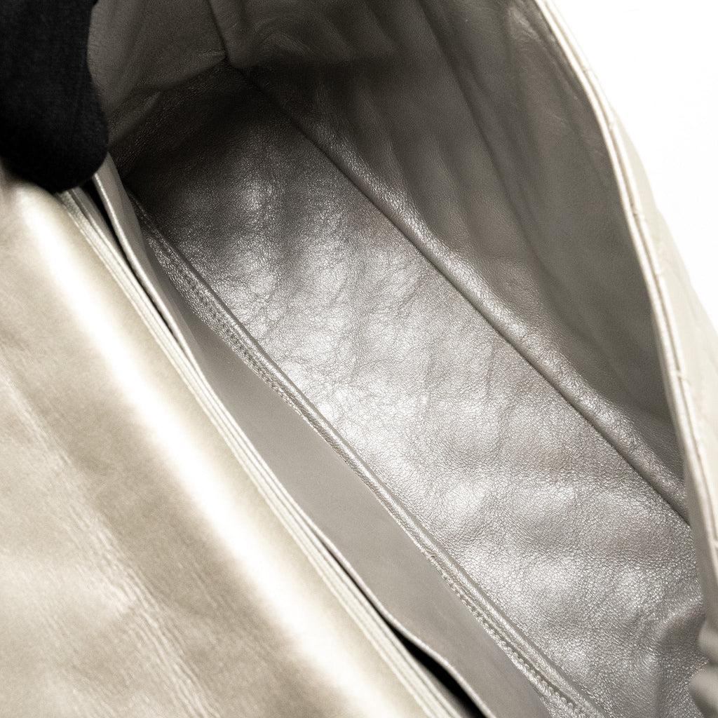 Chanel Classic Quilted Flap Bag Lambskin Metallic Pale Gold