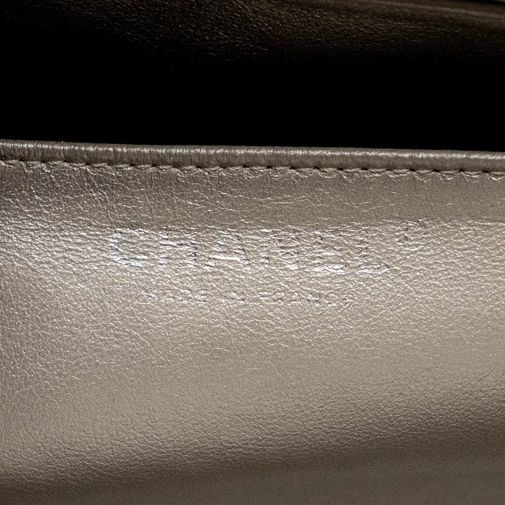Chanel Classic Quilted Flap Bag Lambskin Metallic Pale Gold