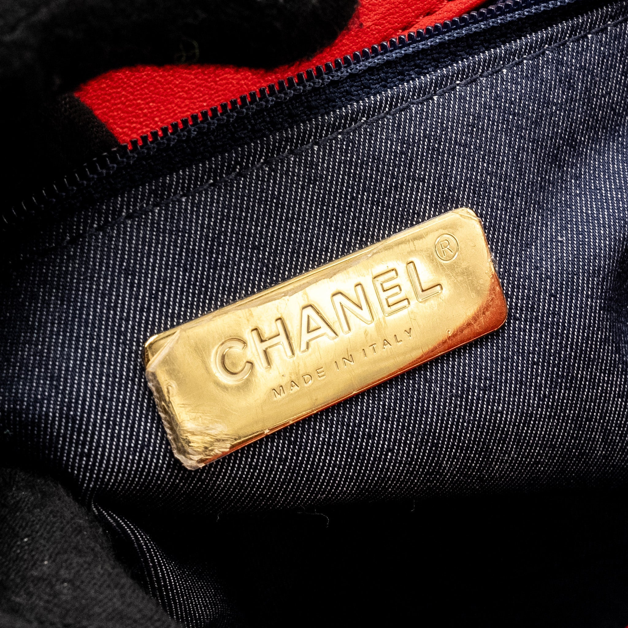 Chanel Mania Flap Bag Lambskin Red L