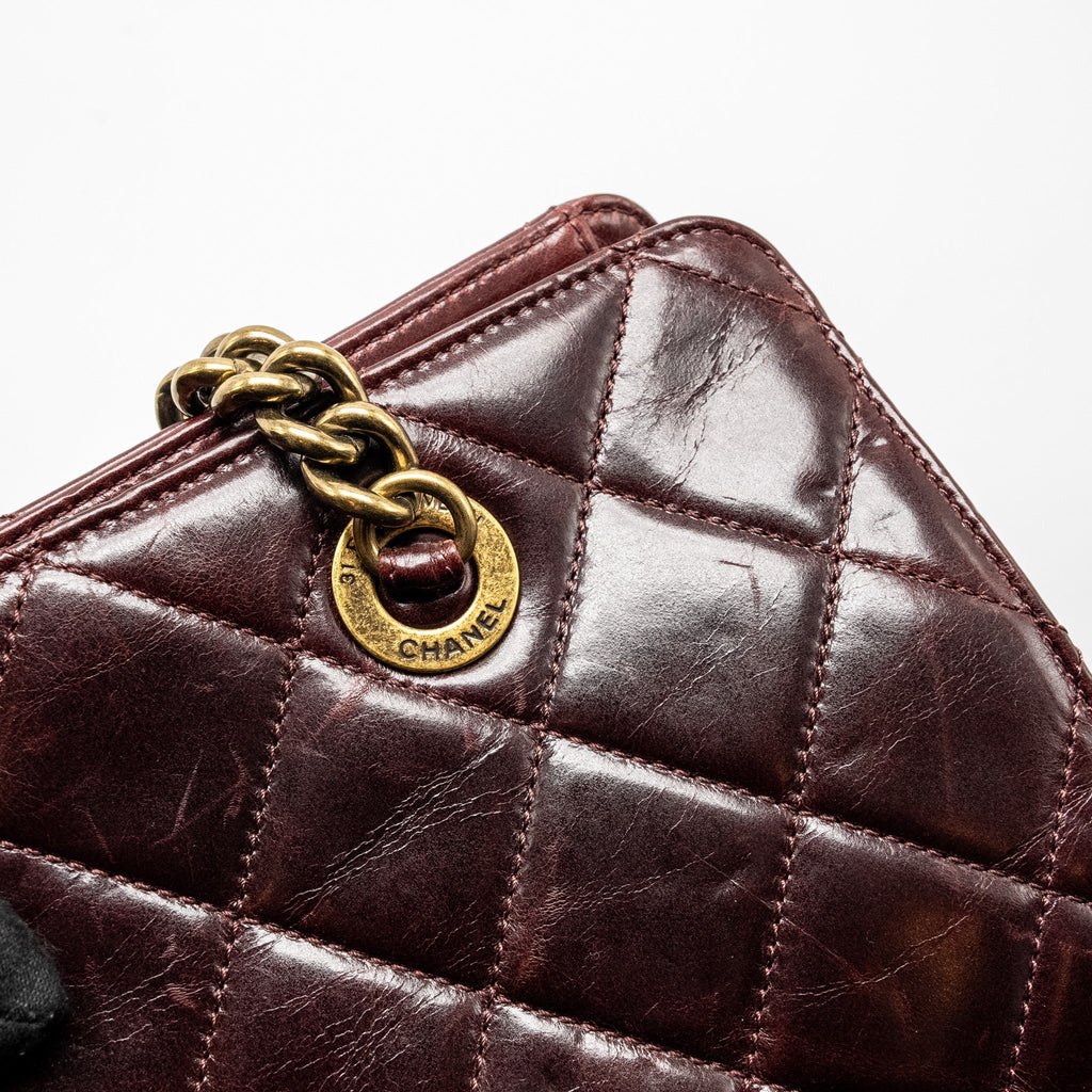 Chanel Perfect Edge Tote Bag Calfskin Burgundy