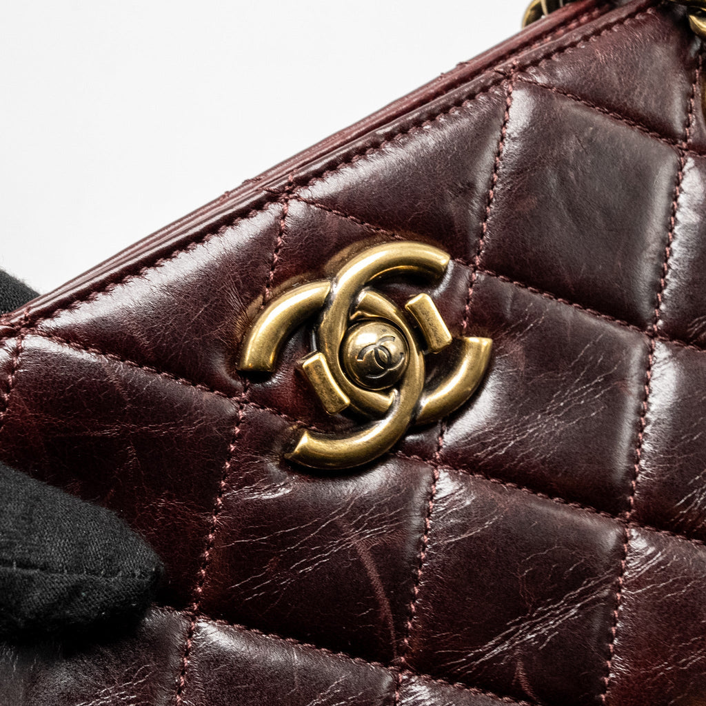 Chanel Perfect Edge Tote Bag Calfskin Burgundy