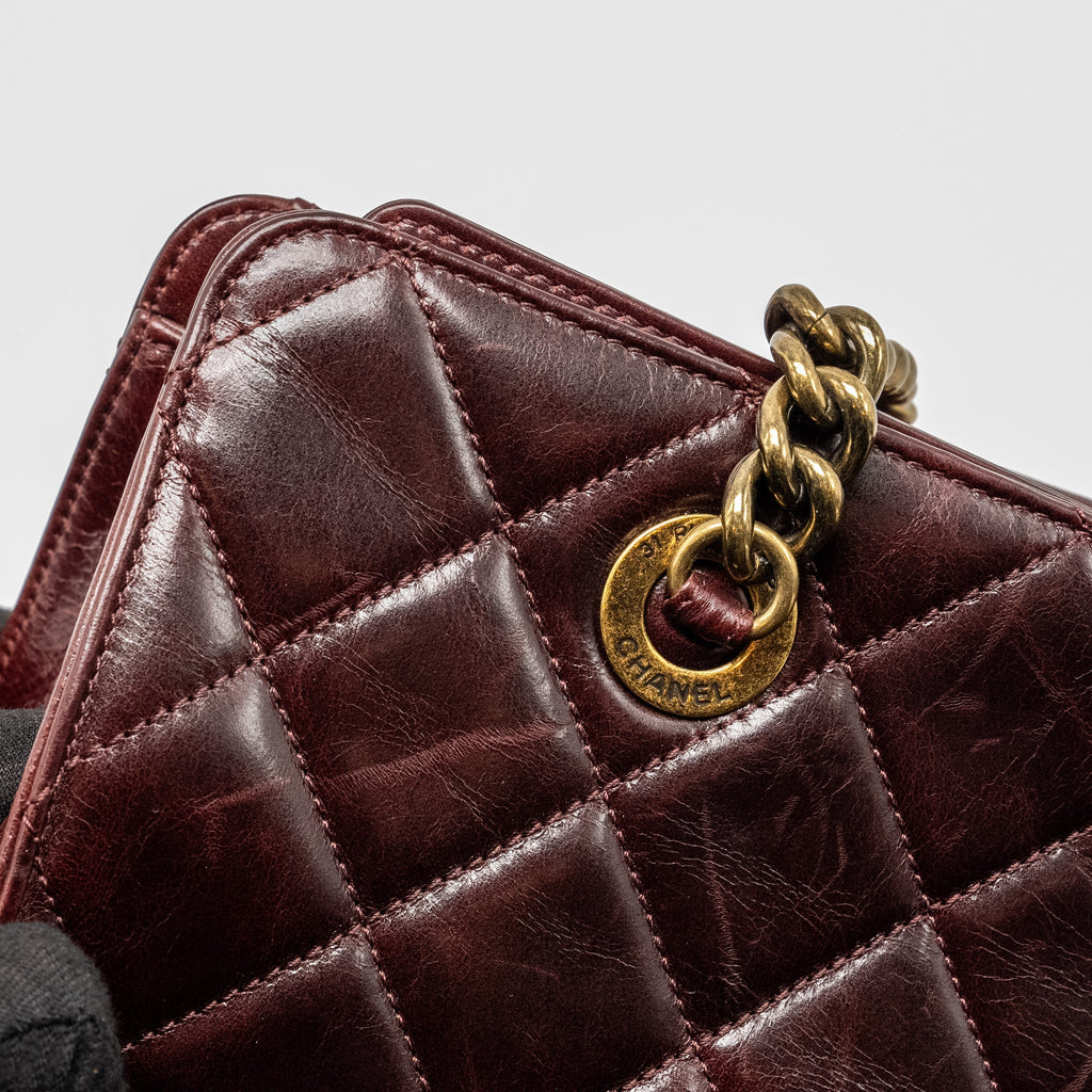 Chanel Perfect Edge Tote Bag Calfskin Burgundy