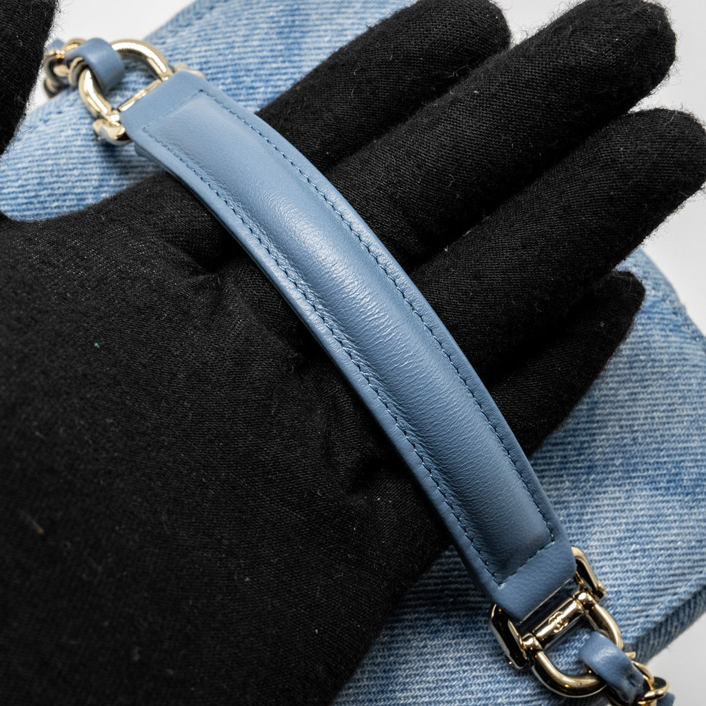Chanel Vanity Case with Chain Denim Blue L (Microchip)