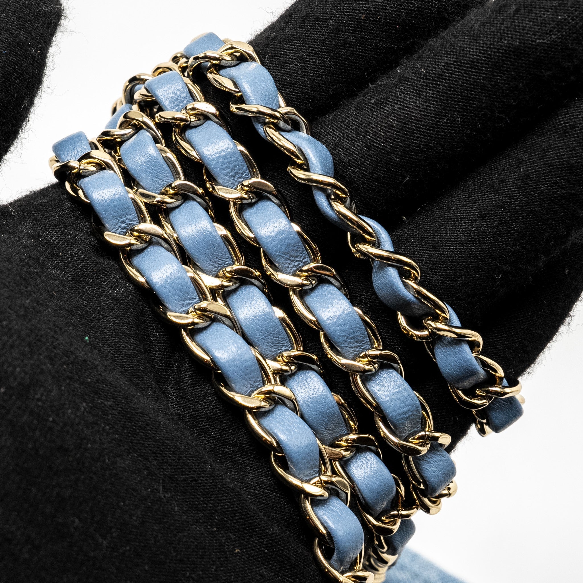 Chanel Vanity Case with Chain Denim Blue L (Microchip)