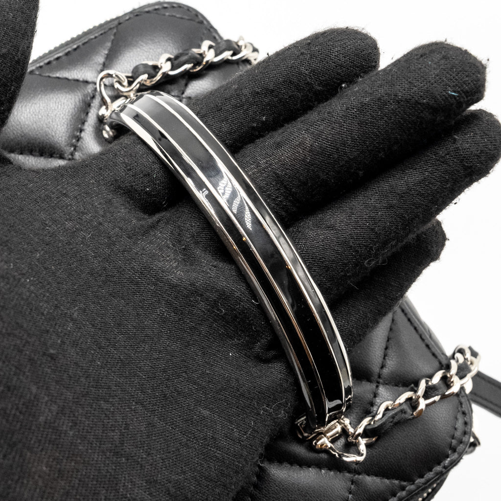Chanel Top Handle Long Vanity Case Lambskin BLACK  (Microchip)