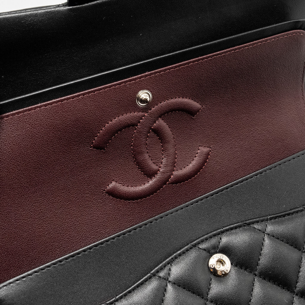 Chanel Medium Classic Double Flap Bag Lambskin Black  (microchip)