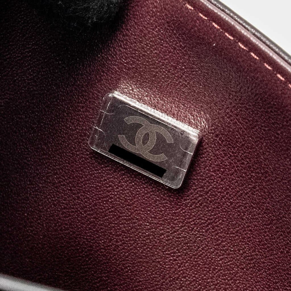 Chanel Medium Classic Double Flap Bag Lambskin Black  (microchip)