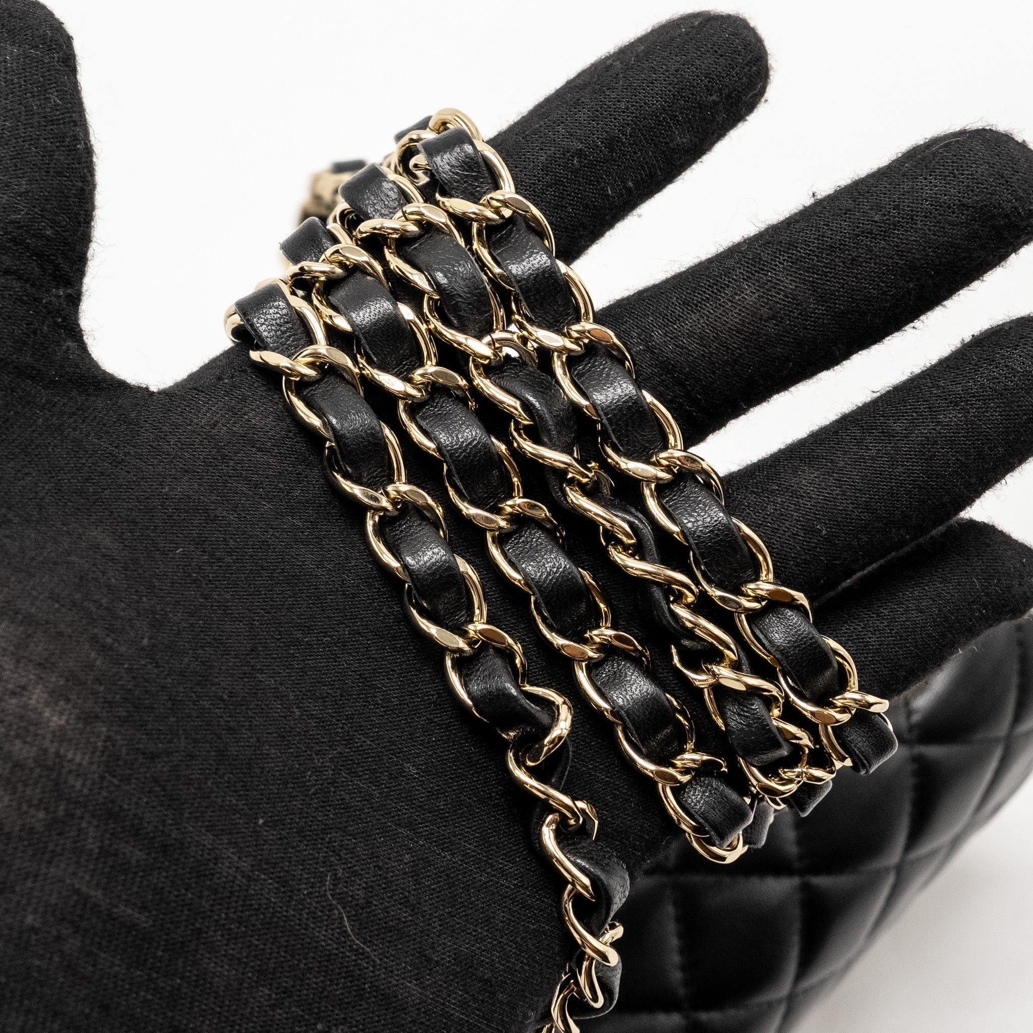 Chanel Mini Rectangular Flap Bag Lambskin Black L (Microchip)