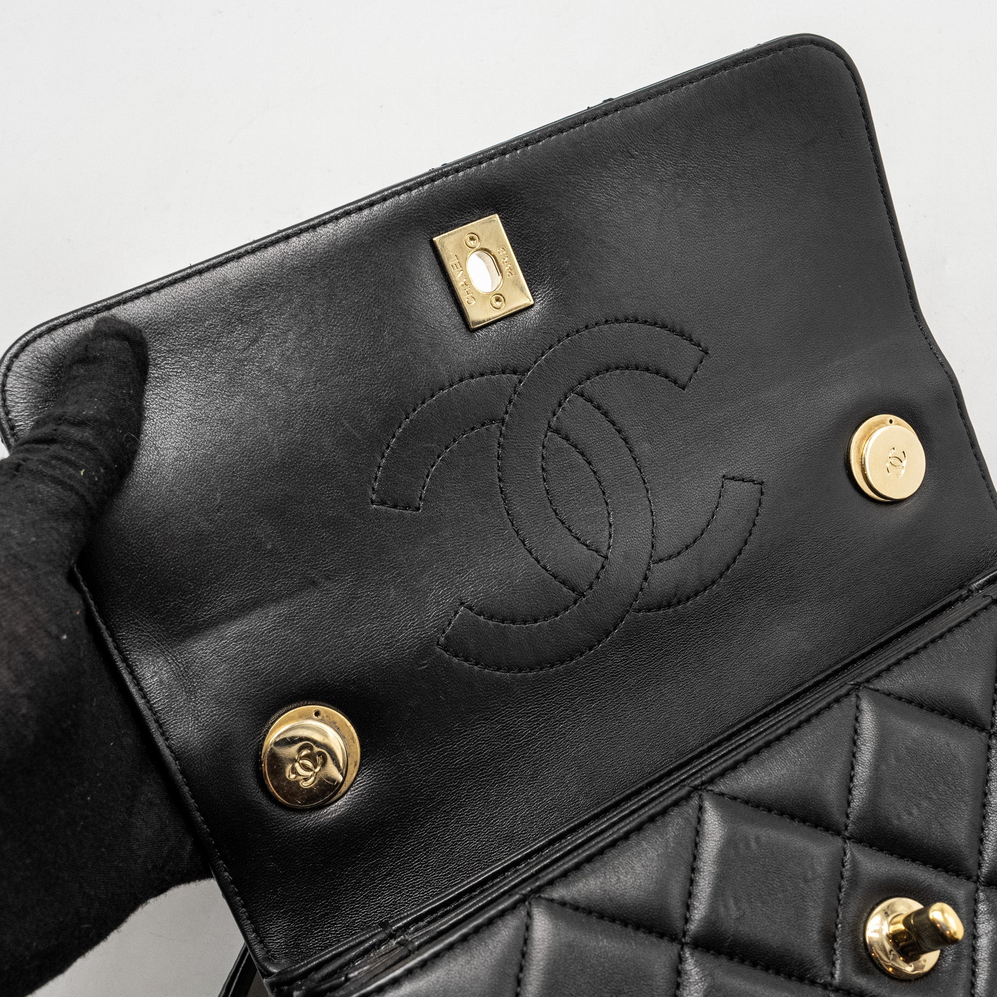 Chanel Small Trendy CC flap Bag Lambskin Black