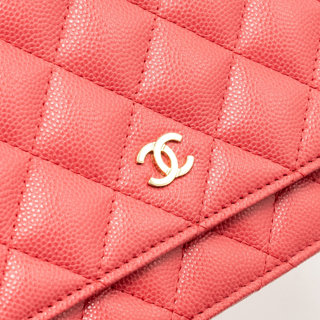 Chanel Classic Wallet on Chain Caviar Pink