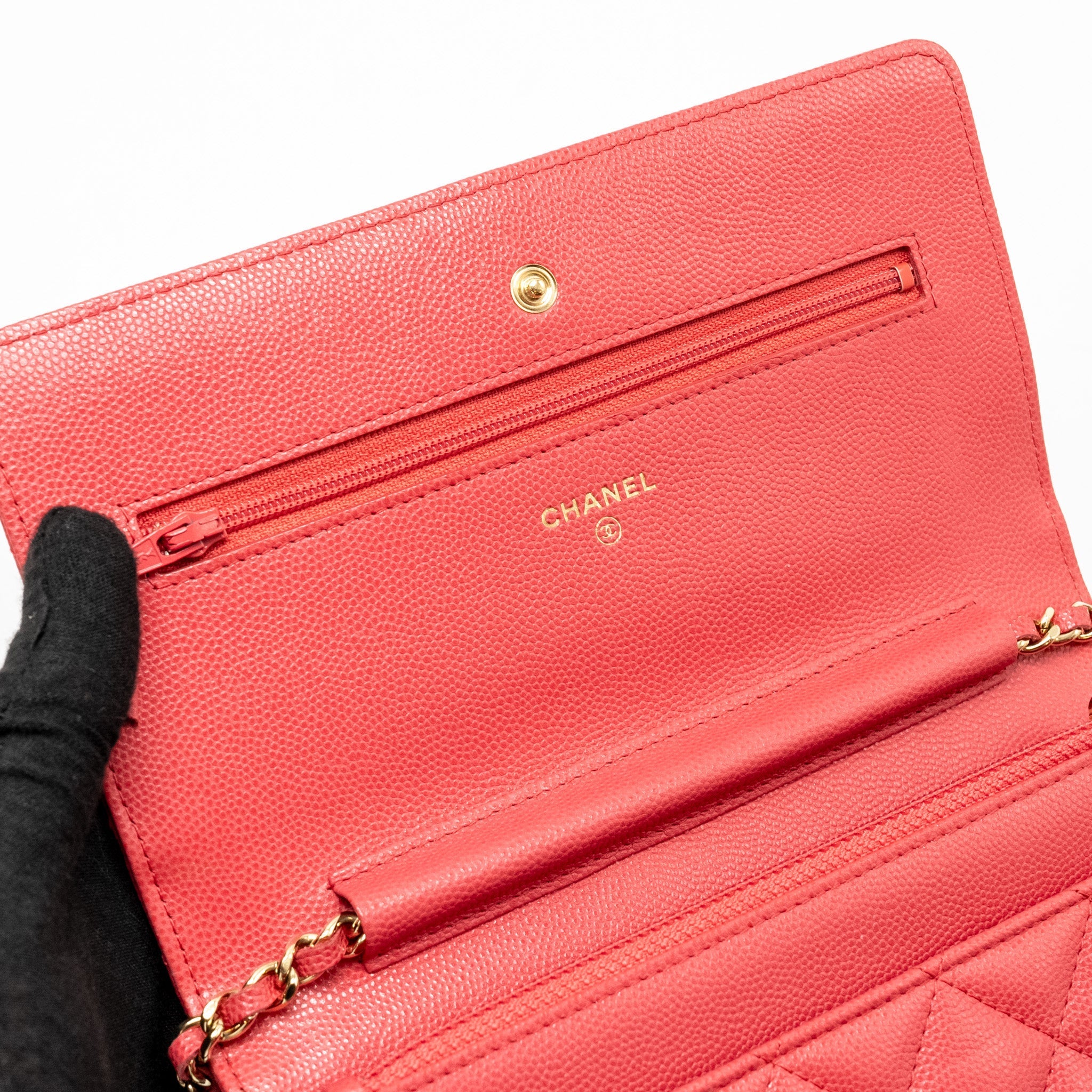 Chanel Classic Wallet on Chain Caviar Pink
