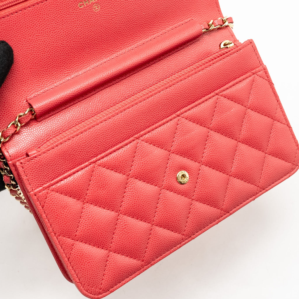 Chanel Classic Wallet on Chain Caviar Pink