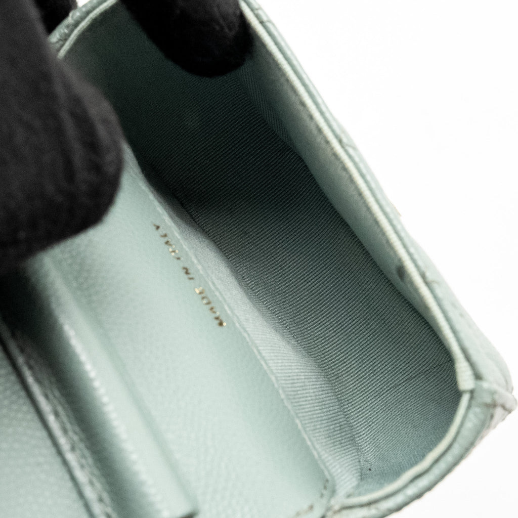 Chanel Mini Flap Vanity With Chain Caviar Light Green L