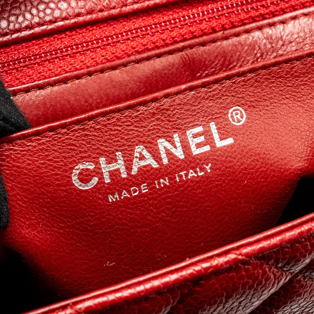 Chanel Mini Square Flap bag Caviar Red