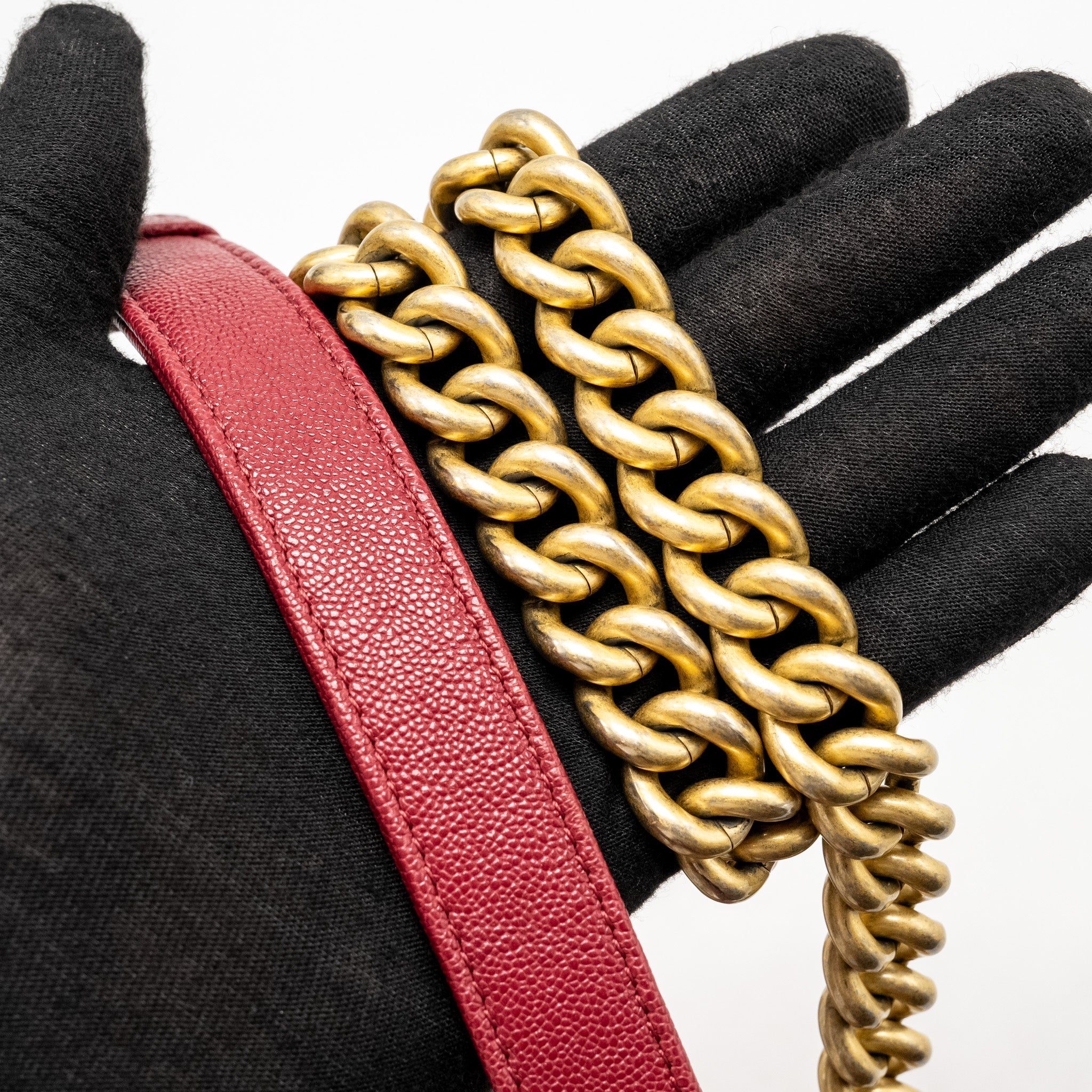 Chanel Medium Boy Bag Caviar Red