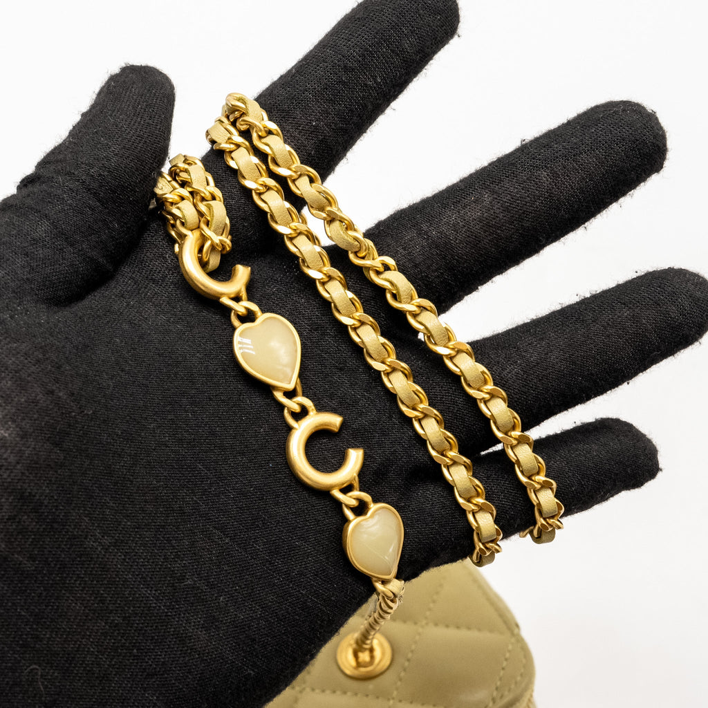 Chanel Coco Letter Long Vanity With Chain Lambskin Green  (Microchip)