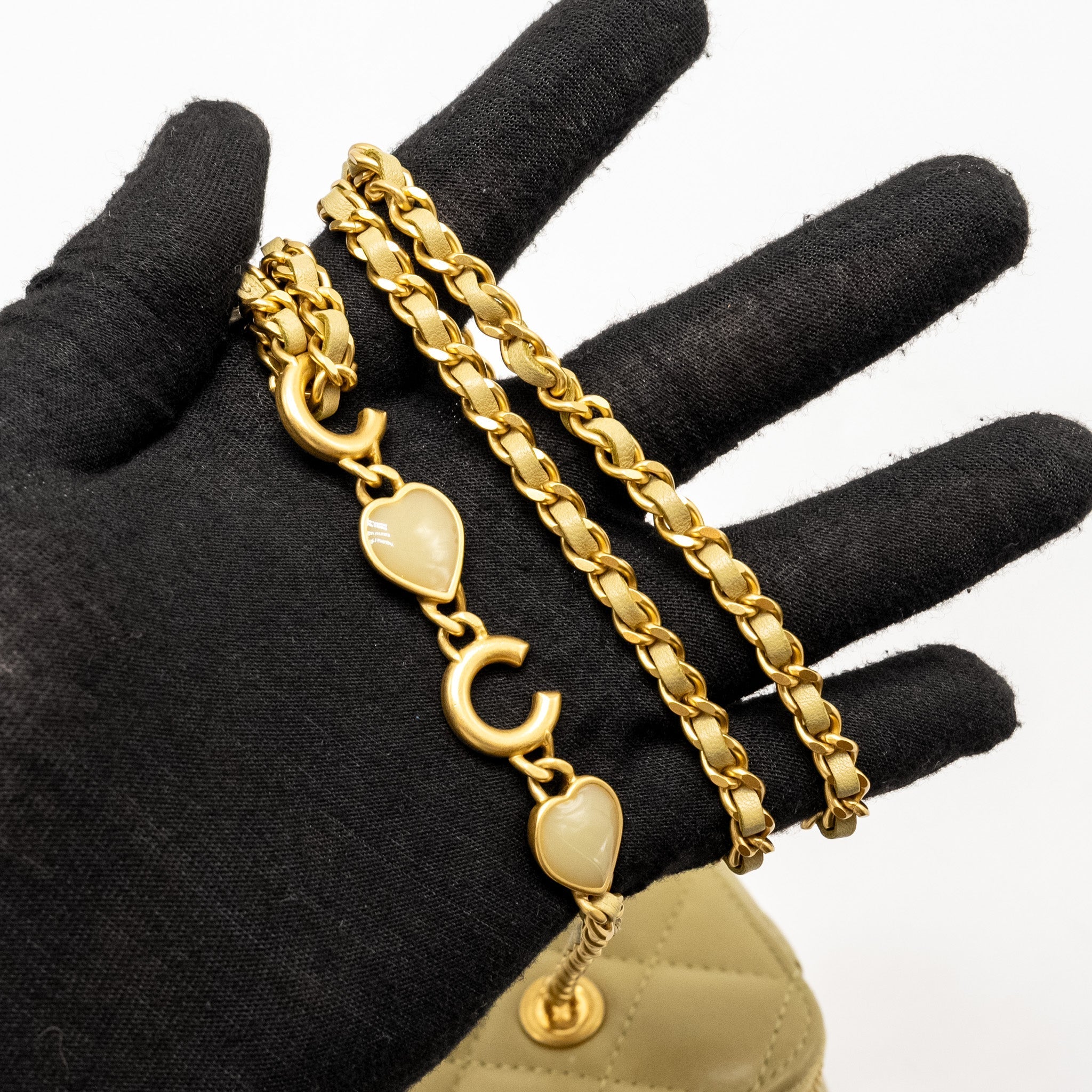Chanel Coco Letter Long Vanity With Chain Lambskin Green  (Microchip)